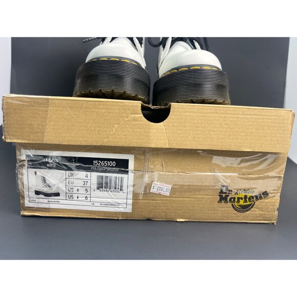 Dr. Martens Jadon White Woman Platform Leather Boots Size EU 37 US 5 US Smooth L - Picture 13 of 13
